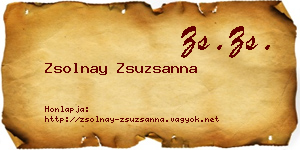 Zsolnay Zsuzsanna névjegykártya